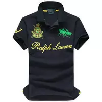 t-shirt hommes polo ralph lauren sport cotton 2013 high collar race iv 2 black